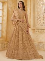 Net Beige Wedding Wear Stone Work Lehenga Choli